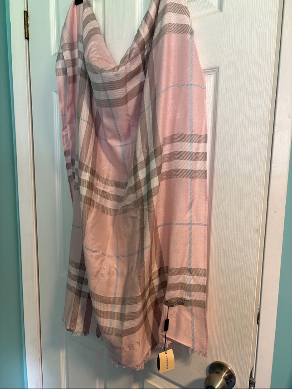 Pink Plaid Lightweight Scarf